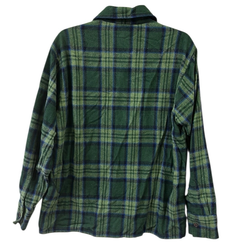 Wool O The West Brewster Vintage Green Plaid Button Up Long Sleeve Shirt Mens M - Picture 2 of 6